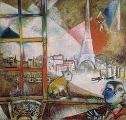 Марк Шагал 'Париж, увиденный из окна'