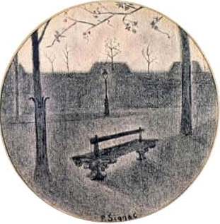 Поль Синьяк. 'Скамейка', 1887, карандаш