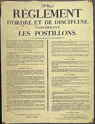 Правила для почтальонов, 1821
