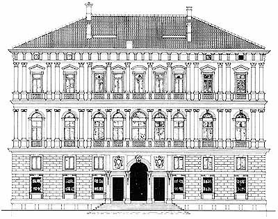 Первоначальный вид фасада Палаццо Грасси