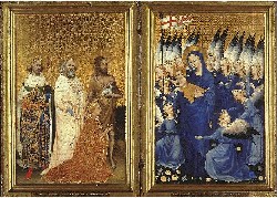 Неизвестный английский художник XIV века. Король Ричард II и трое святых перед Богоматерью