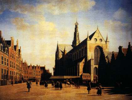 Г. А. Беркхейде. 'Рыночная площадь в Гарлеме' 1696