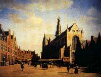 Геррит Андрианс Беркхейде. 'Рыночная площадь в Гарлеме' 1696